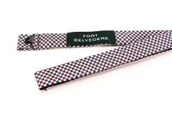 Red, White & Blue Shepherd's Check Silk Diamond Bow Tie