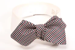 Red, White & Blue Shepherd's Check Silk Diamond Bow Tie