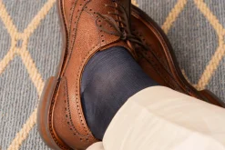 Rich Navy Silk Formal Socks