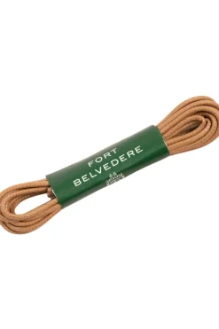 Round Biscuit Brown Waxed Cotton Bootlaces