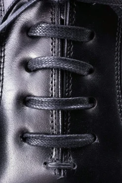 Round Black Waxed Cotton Shoelaces