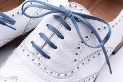 Round Blue-Gray Waxed Cotton Shoelaces