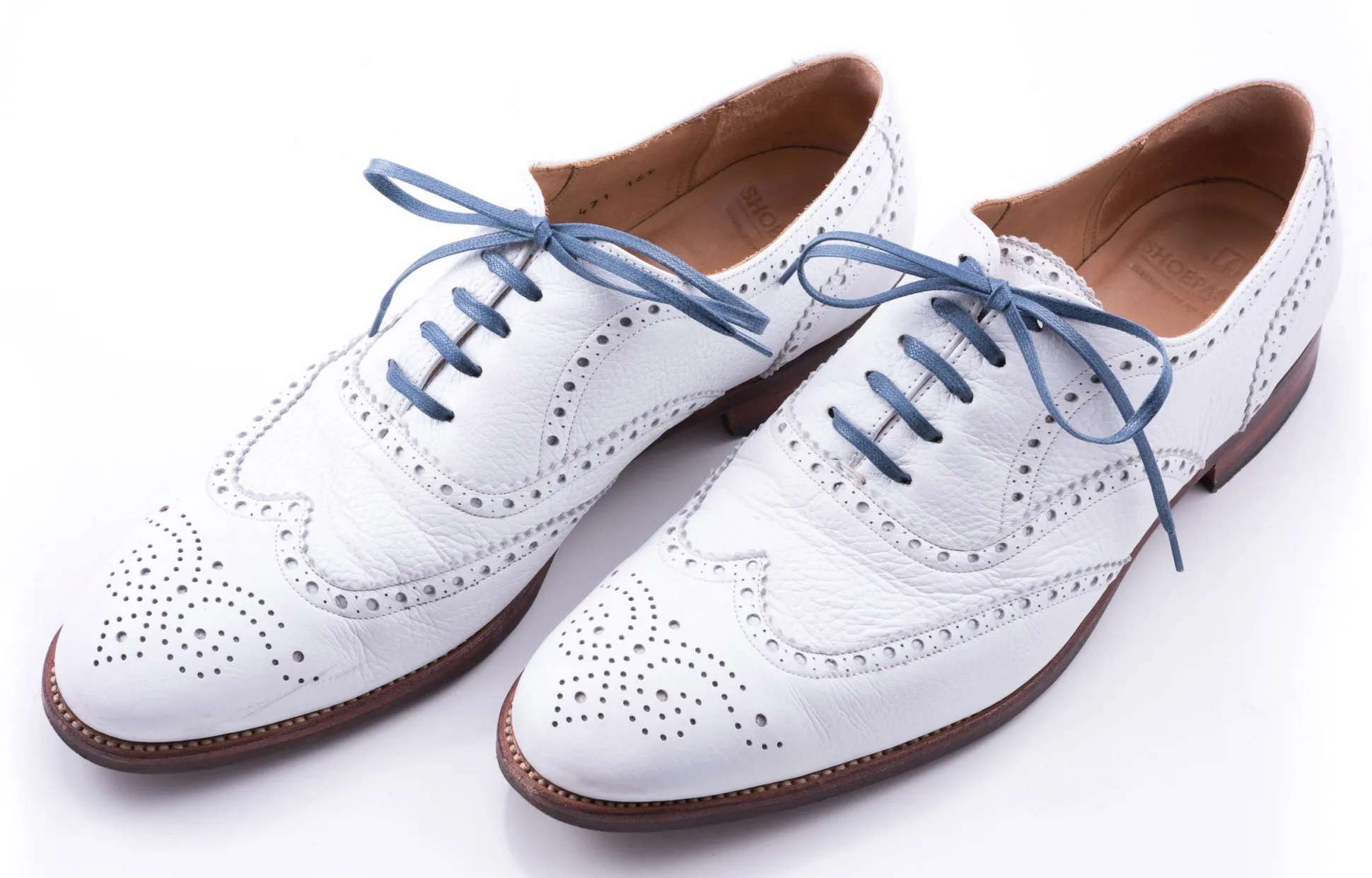 Round Blue-Gray Waxed Cotton Shoelaces