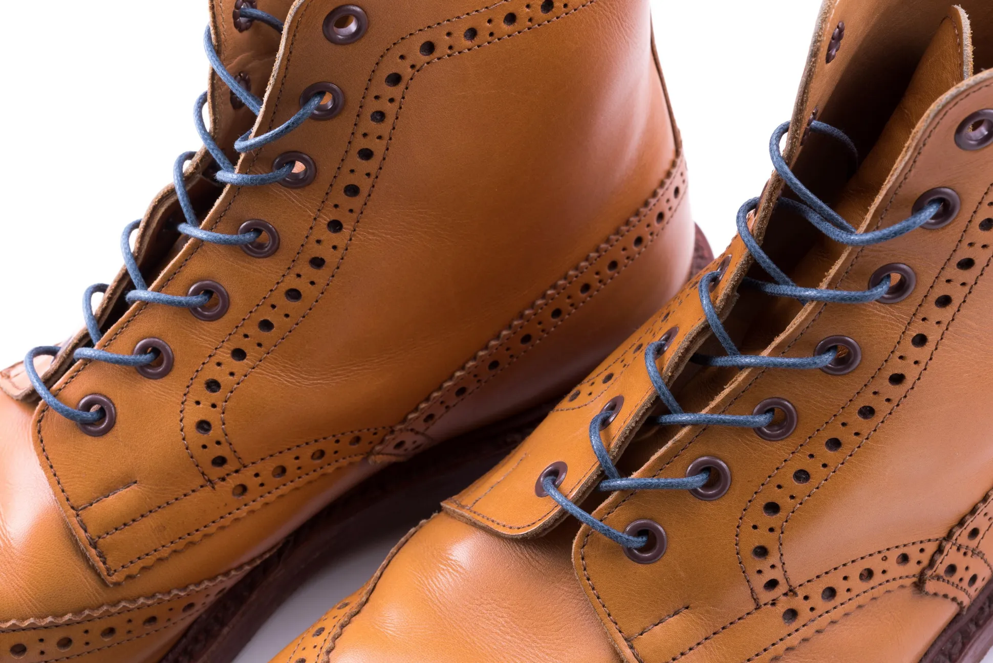 Round Blue-Gray Waxed Cotton Shoelaces