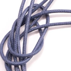 Round Blue-Gray Waxed Cotton Shoelaces