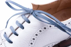 Round Blue-Gray Waxed Cotton Shoelaces