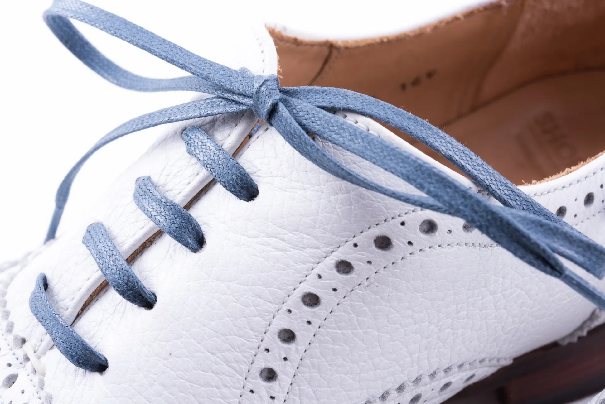 Round Blue-Gray Waxed Cotton Shoelaces