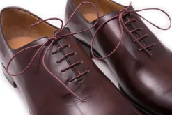 Round Burgundy Waxed Cotton Shoelaces