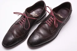Round Burgundy Waxed Cotton Shoelaces