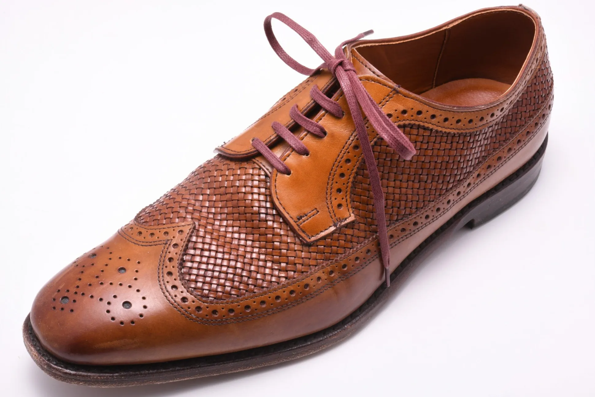 Round Burgundy Waxed Cotton Shoelaces