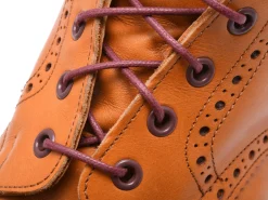 Round Burgundy Waxed Cotton Shoelaces