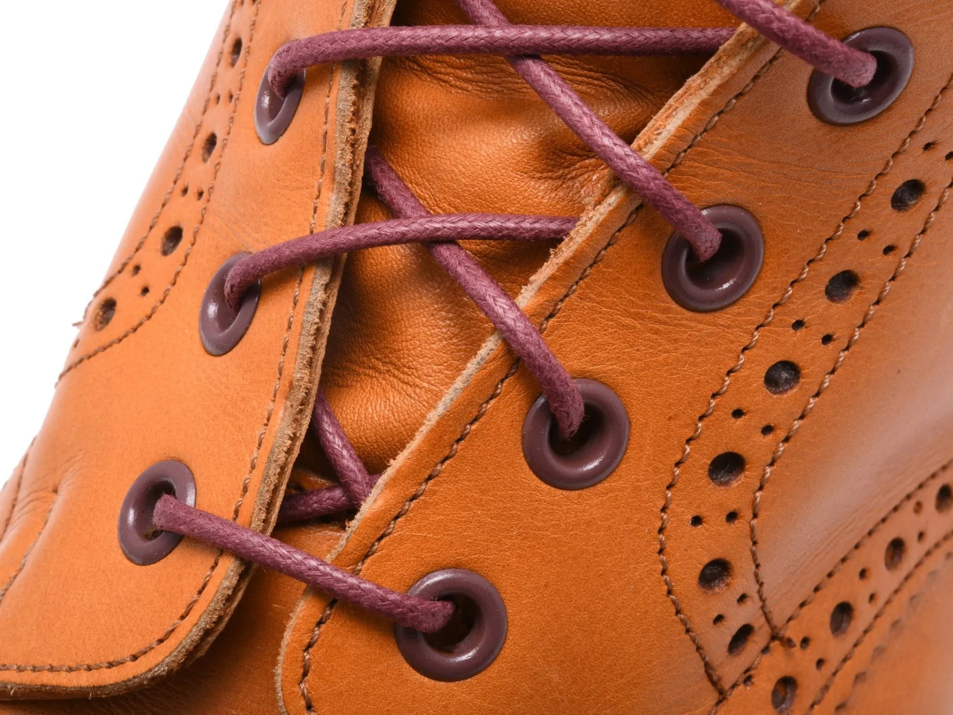 Round Burgundy Waxed Cotton Shoelaces