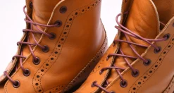 Round Burgundy Waxed Cotton Shoelaces