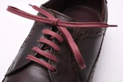 Round Burgundy Waxed Cotton Shoelaces