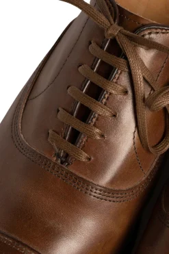 Round Coffee Brown Waxed Cotton Shoelaces
