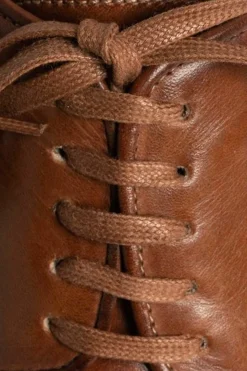 Round Dark Cognac Waxed Cotton Shoelaces