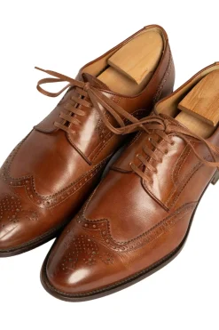 Round Dark Cognac Waxed Cotton Shoelaces