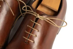 Round Dark Havana Waxed Cotton Shoelaces