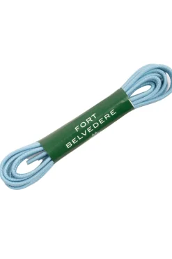 Round Light Blue Waxed Cotton Bootlaces