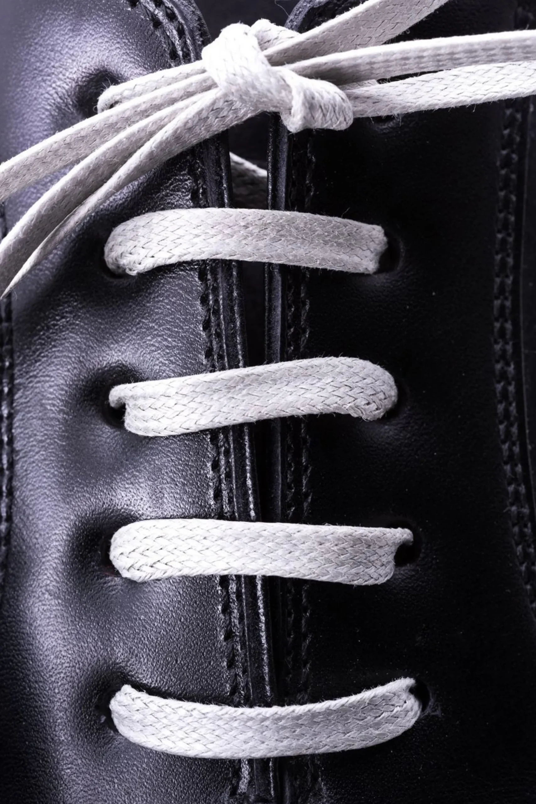 Round Light Gray Waxed Cotton Bootlaces