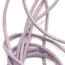 Round Light Gray Waxed Cotton Bootlaces