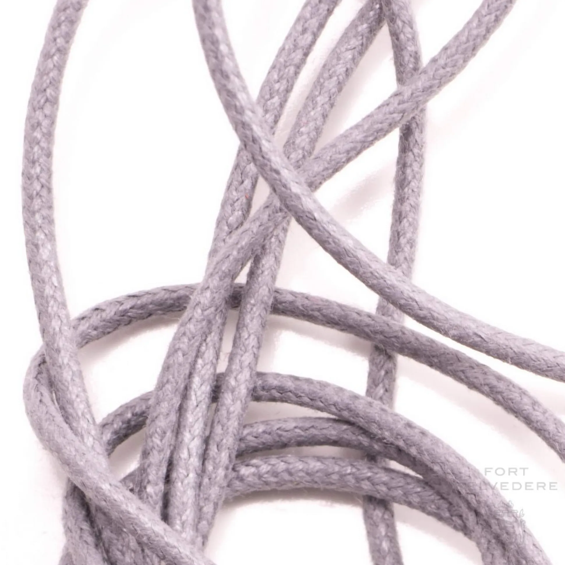 Round Light Gray Waxed Cotton Bootlaces