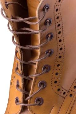 Round Mid Brown Waxed Cotton Bootlaces