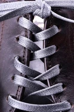Round Mid Gray Waxed Cotton Shoelaces