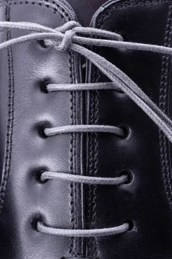 Round Mid Gray Waxed Cotton Shoelaces