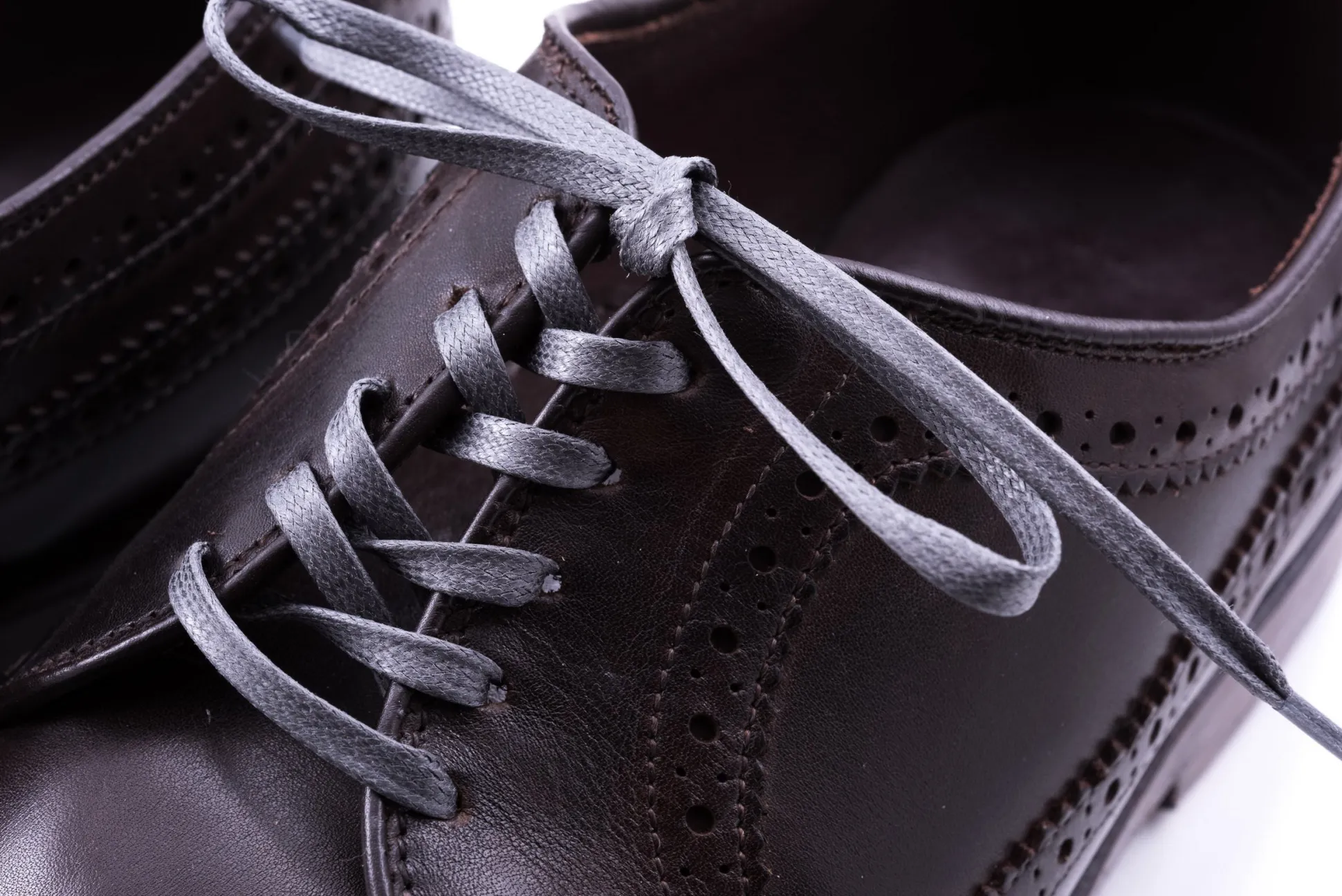 Round Mid Gray Waxed Cotton Shoelaces