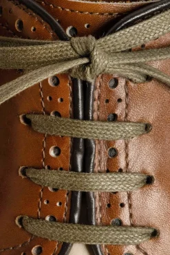 Round Military Green Waxed Cotton Shoelaces