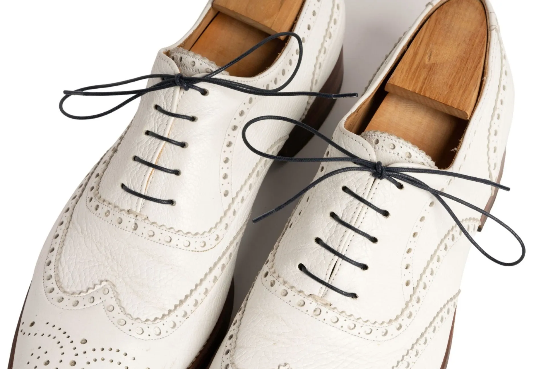 Round Navy Waxed Cotton Shoelaces