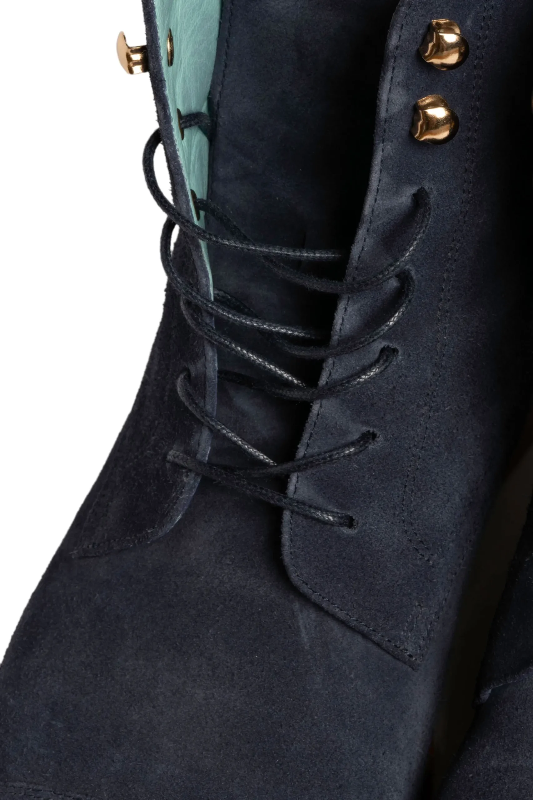 Round Navy Waxed Cotton Shoelaces