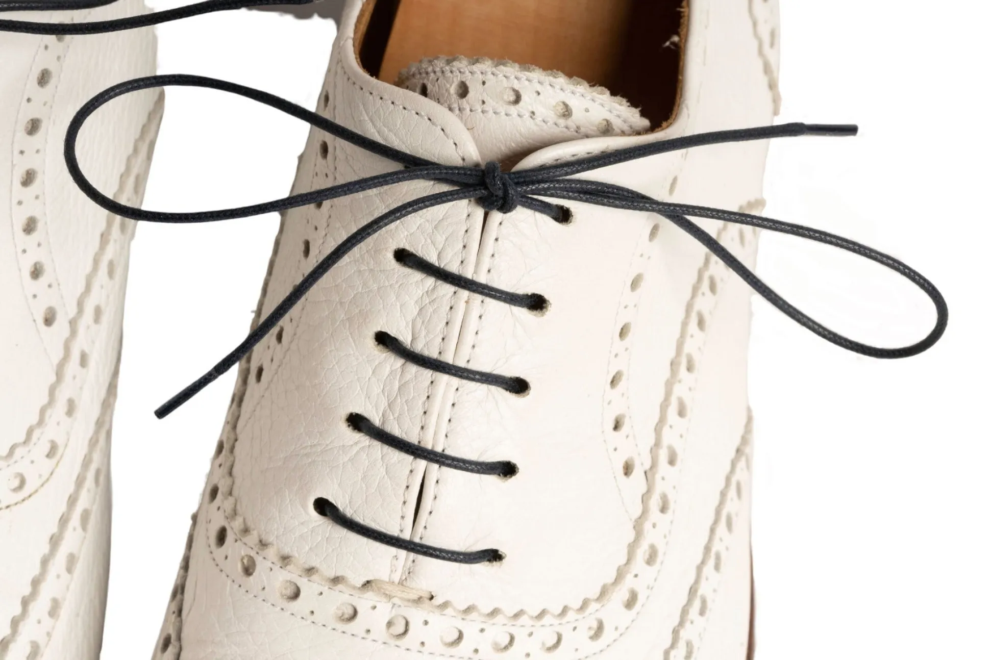 Round Navy Waxed Cotton Shoelaces