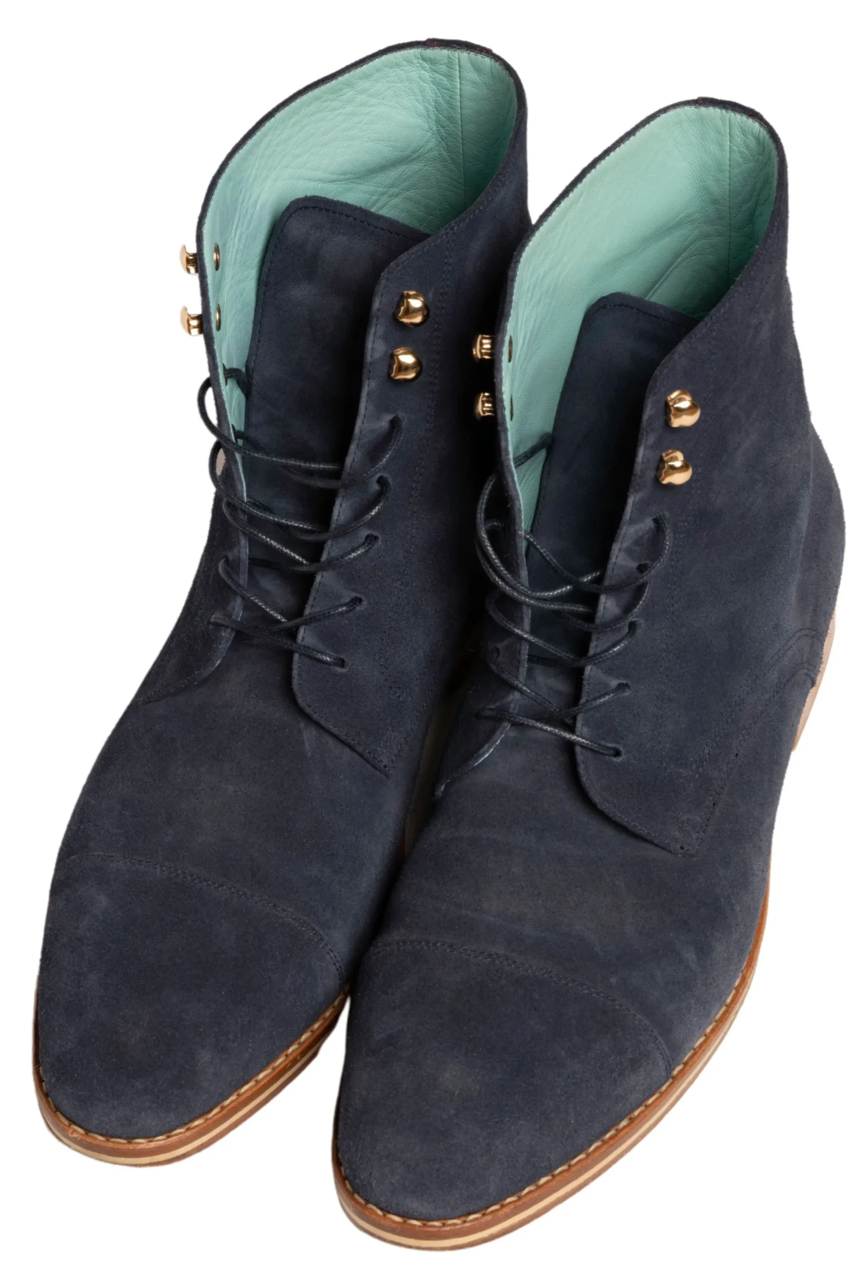 Round Navy Waxed Cotton Shoelaces