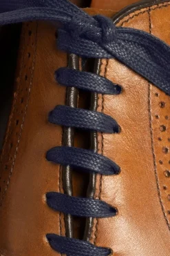 Round Navy Waxed Cotton Shoelaces