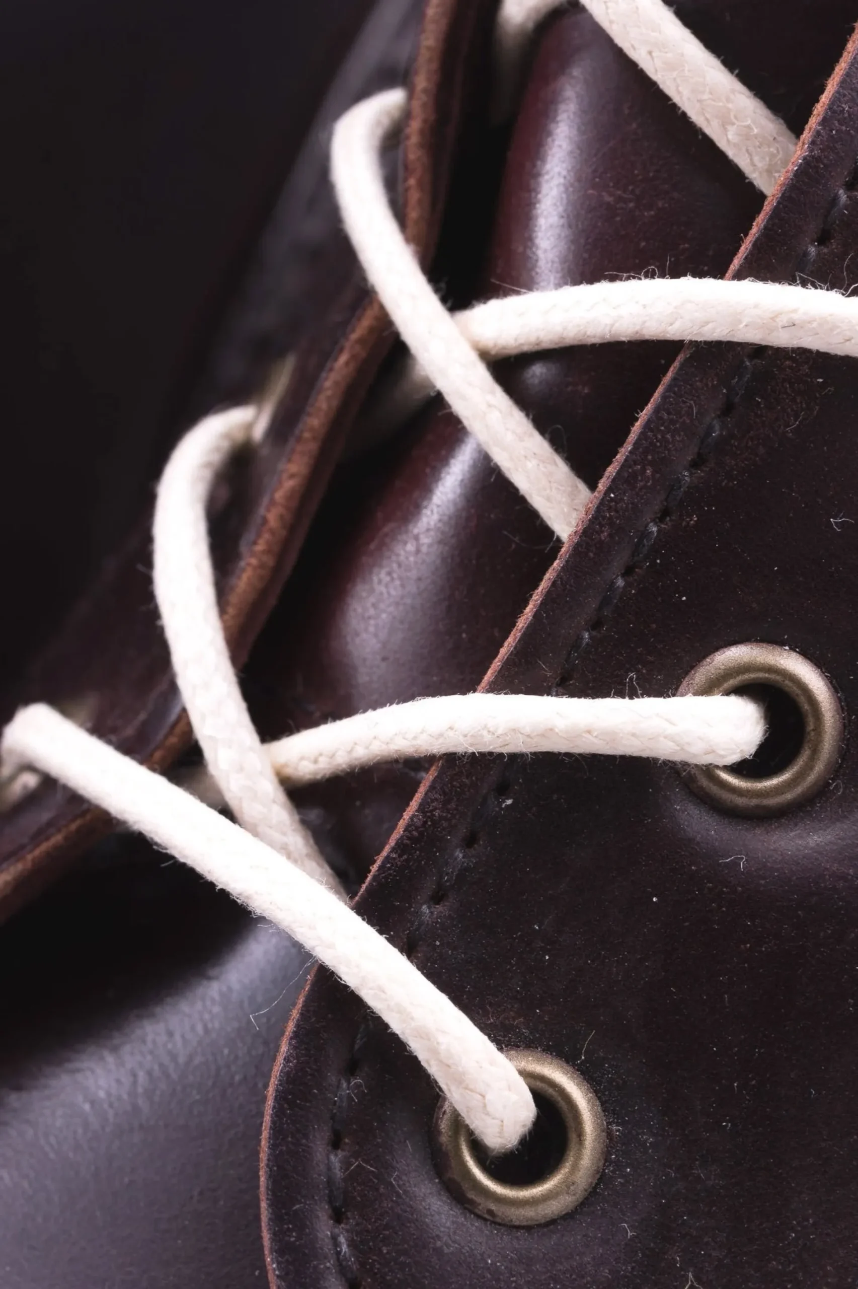 Round Off White Waxed Cotton Shoelaces