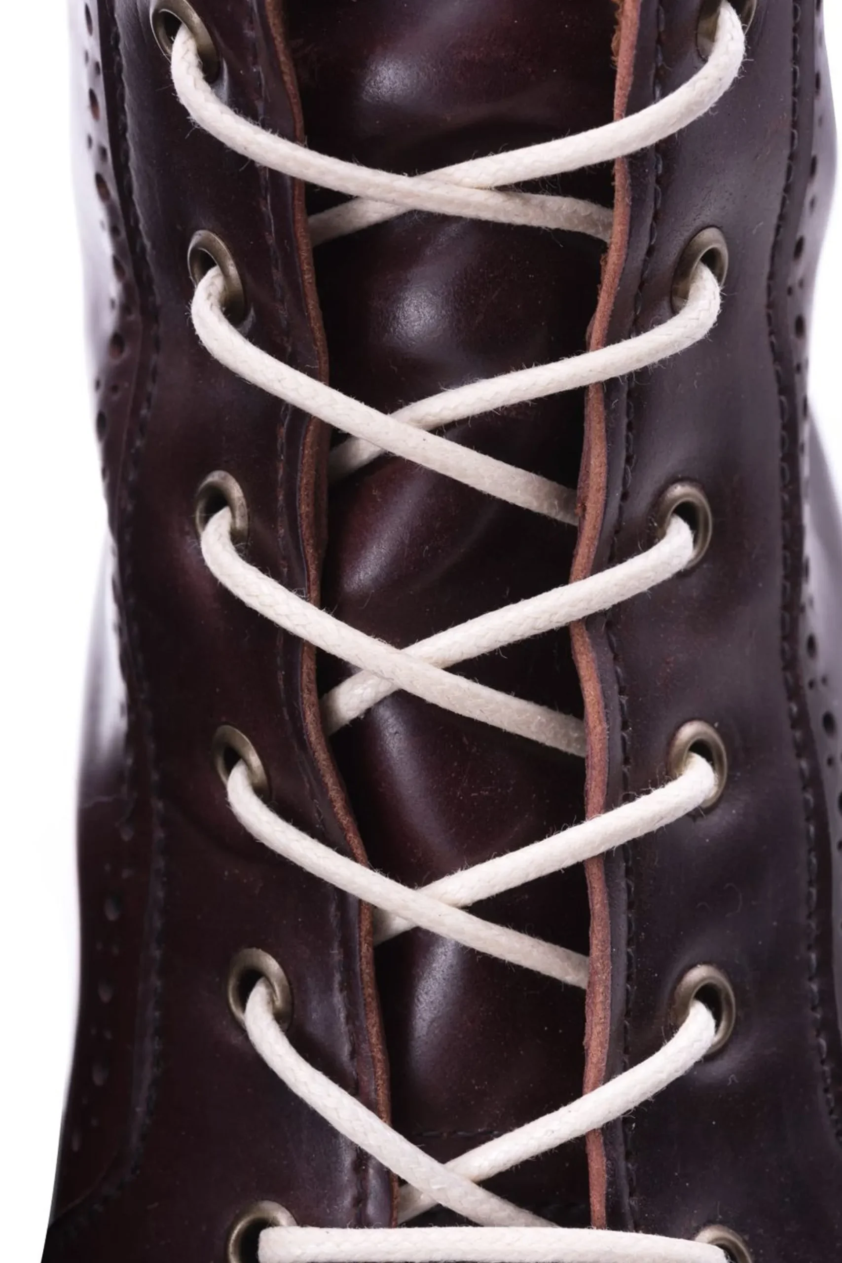 Round Off White Waxed Cotton Shoelaces