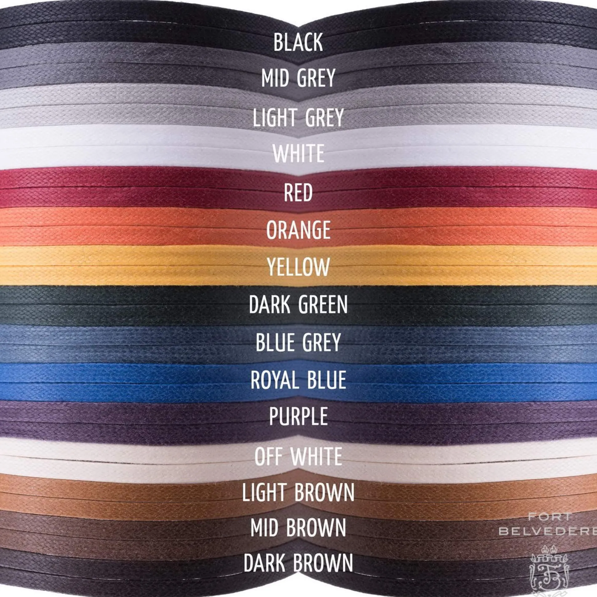 Round Off White Waxed Cotton Shoelaces