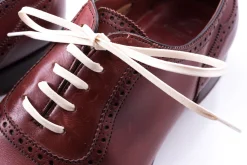 Round Off White Waxed Cotton Shoelaces
