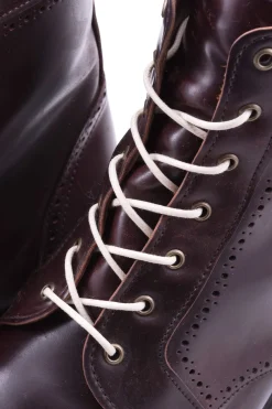 Round Off White Waxed Cotton Shoelaces