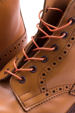 Round Orange Waxed Cotton Bootlaces