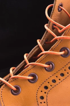 Round Orange Waxed Cotton Shoelaces