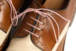 Round Pale Pink Waxed Cotton Shoelaces