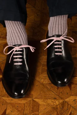 Round Pale Pink Waxed Cotton Shoelaces