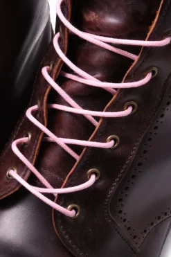 Round Pink Waxed Cotton Bootlaces