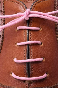 Round Pink Waxed Cotton Bootlaces