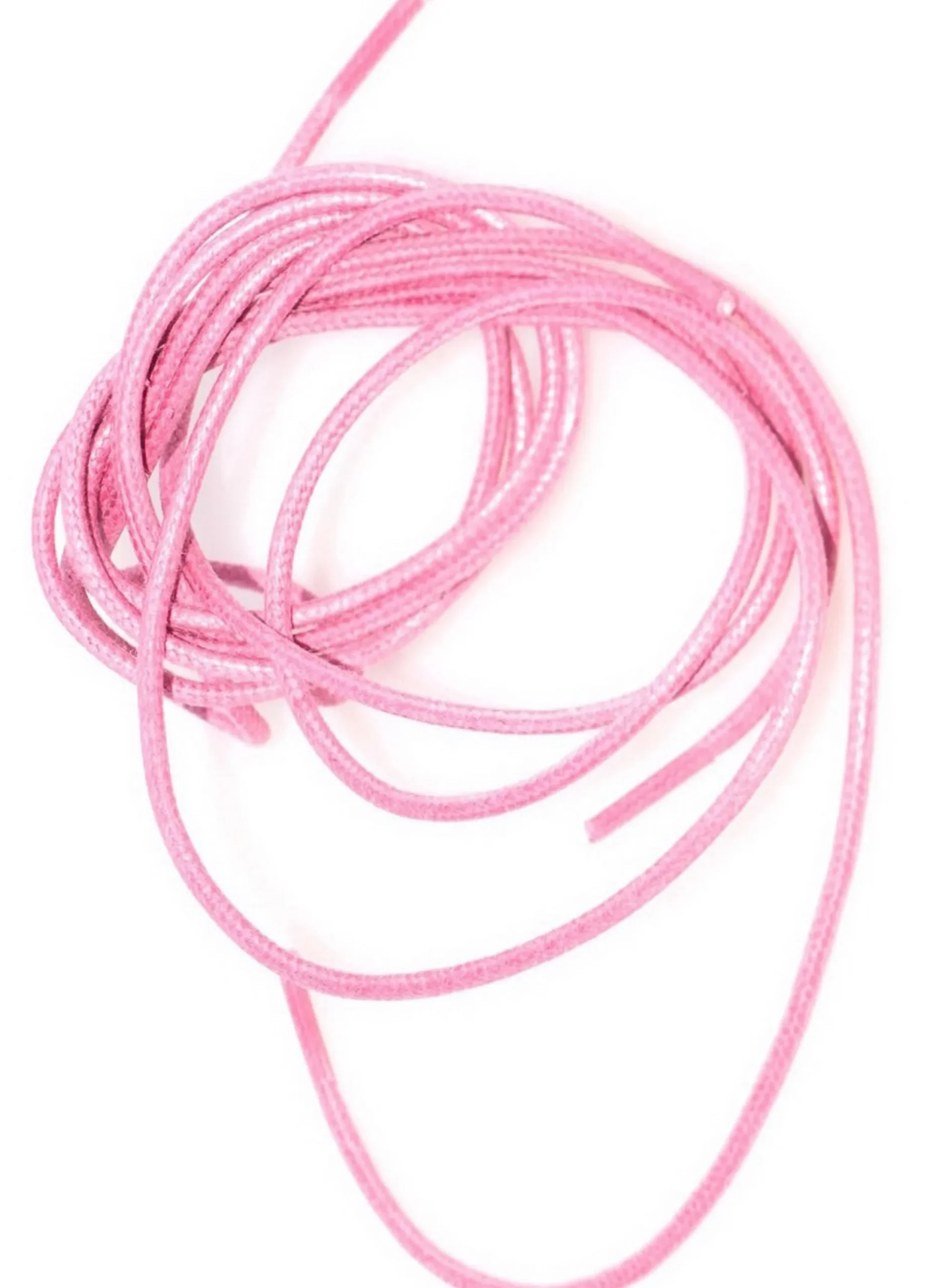 Round Pink Waxed Cotton Bootlaces