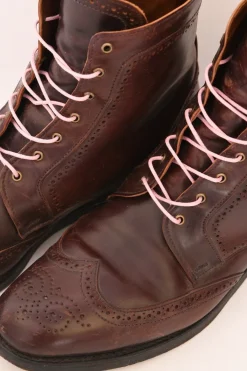 Round Pink Waxed Cotton Bootlaces