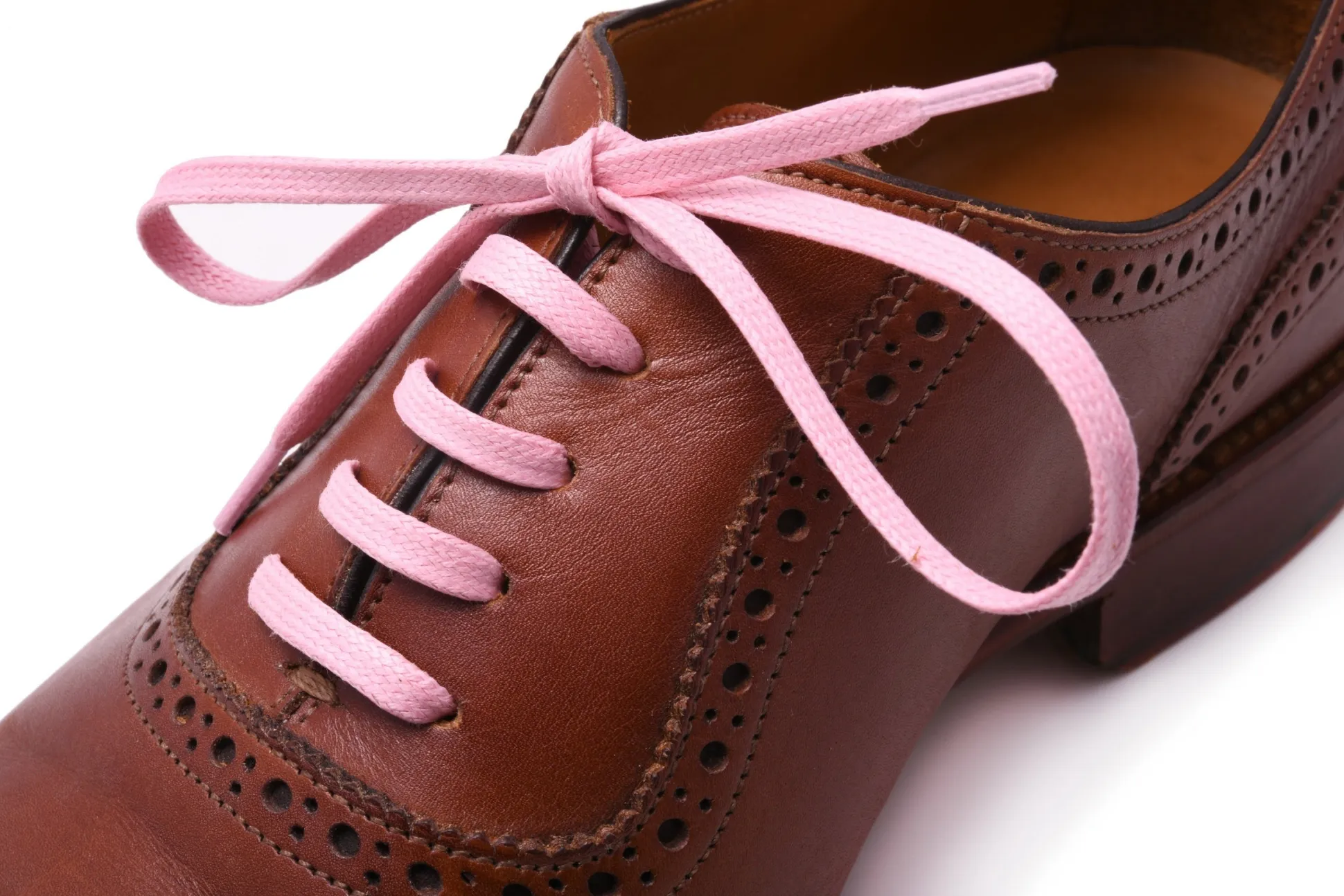 Round Pink Waxed Cotton Bootlaces